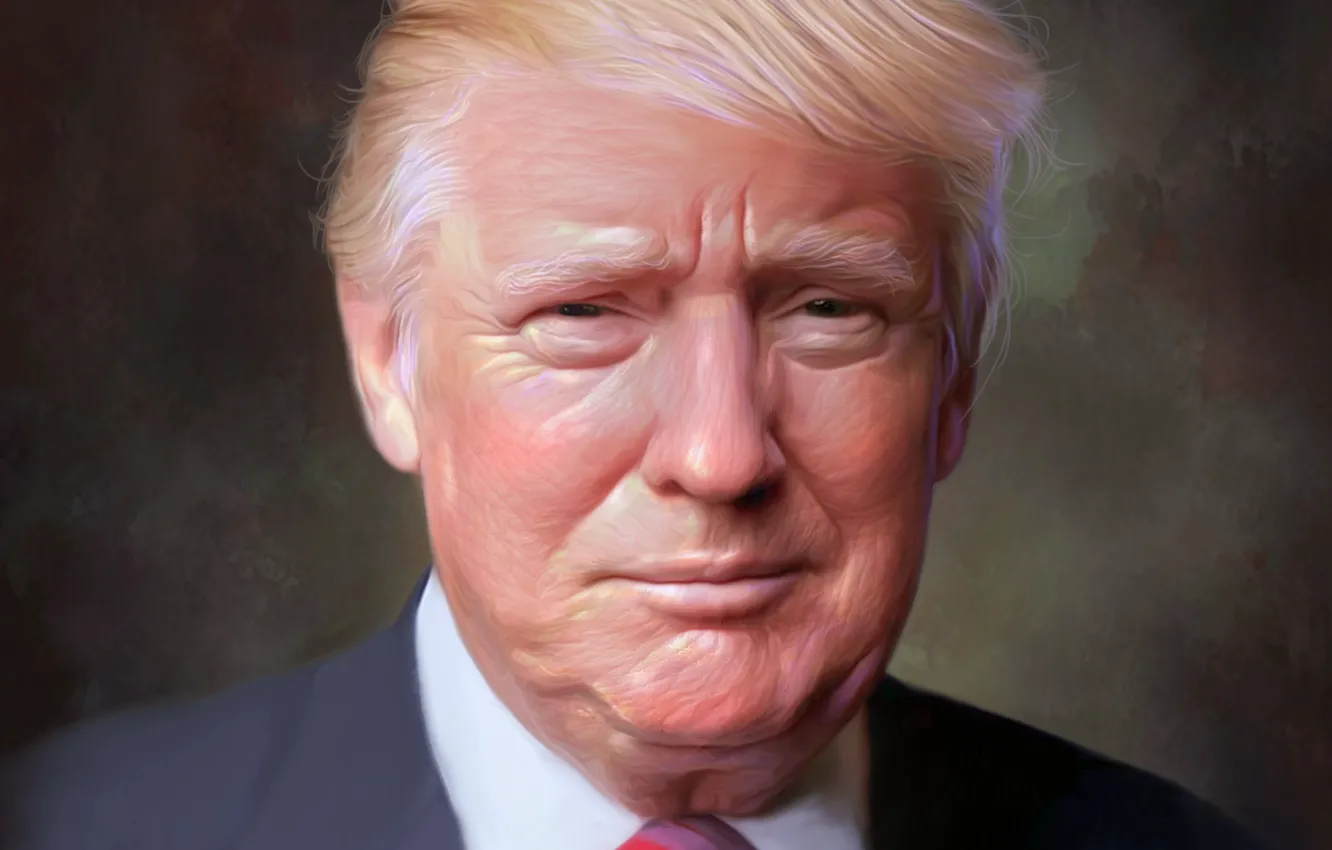 Photo wallpaper Look, Hair, USA, President, Art, Tie, United States Of America, Donald Trump