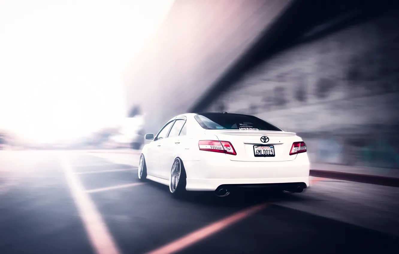 Photo wallpaper tuning, white, white, toyota, Toyota, camry, Camry, stance