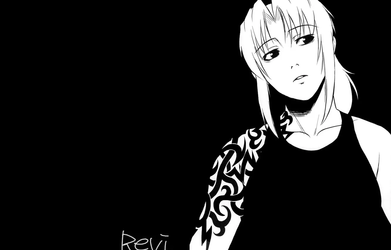 Photo wallpaper tattoo, black and white, black lagoon, Revie