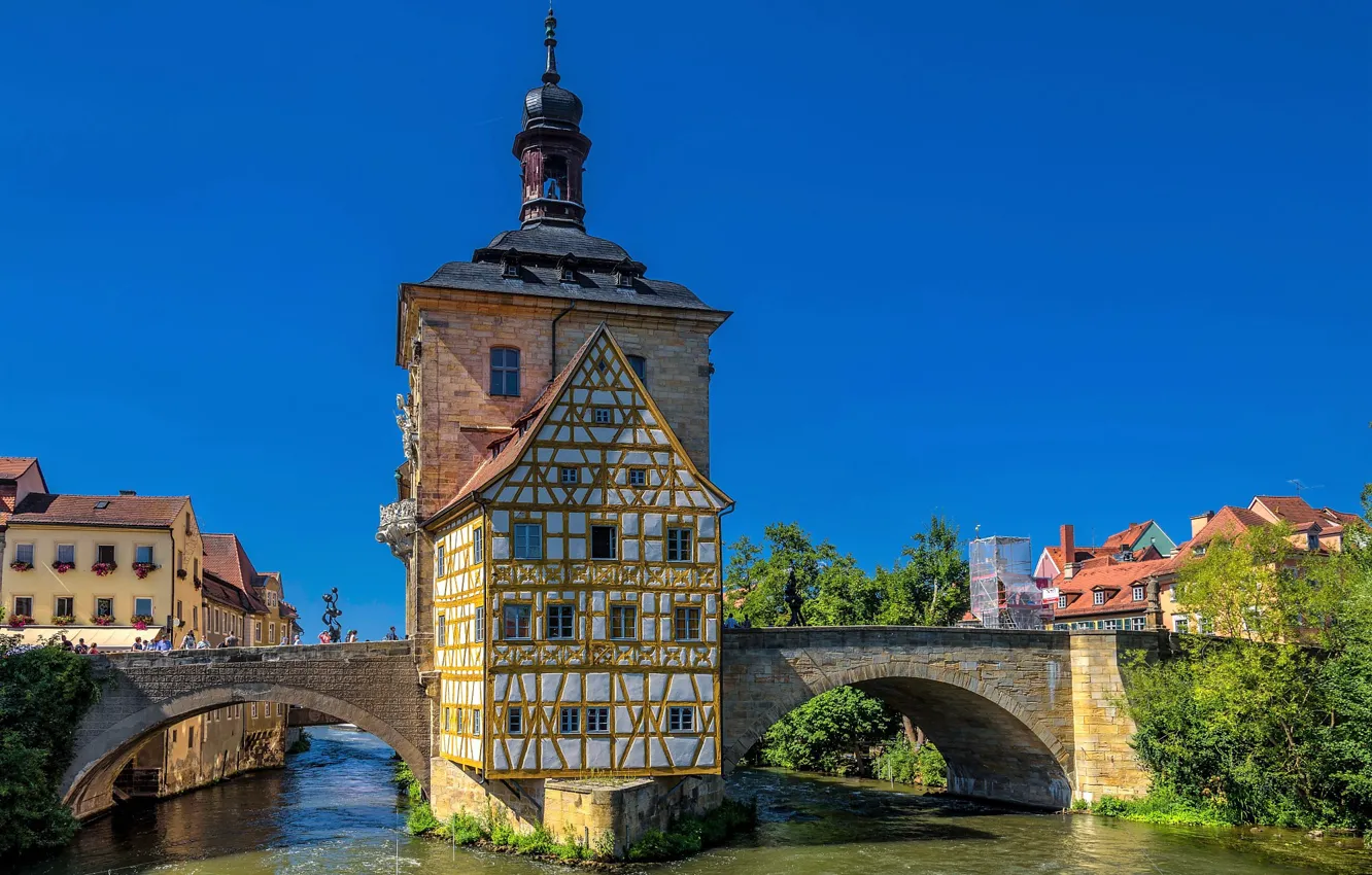 Photo wallpaper Germany, Bamberg, old, historical, town hall