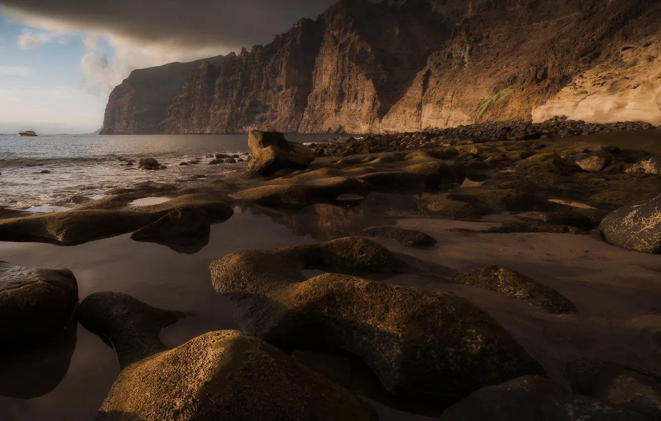 Photo wallpaper river, stones, rocks, Anton Sadomov, The Giants