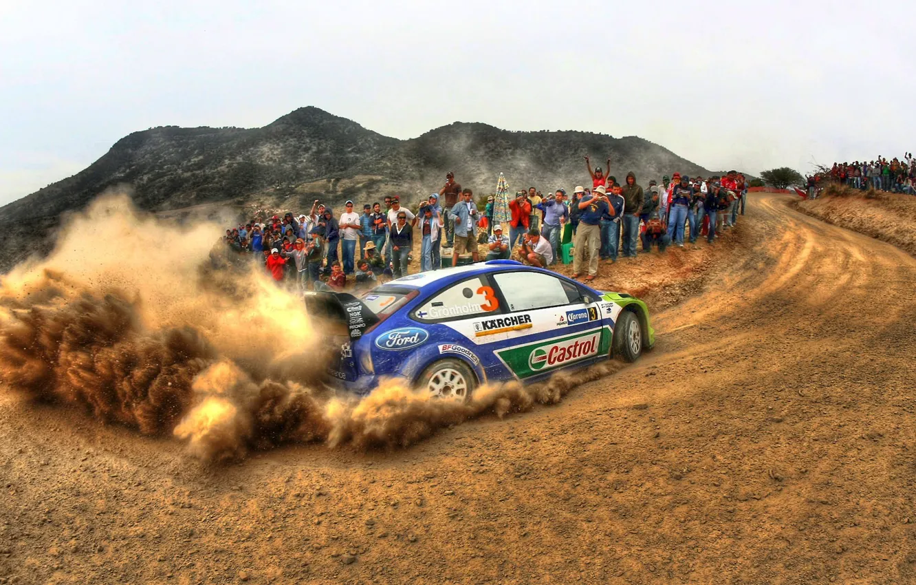 Photo wallpaper ford, rally, wrc, focus, fans, M. Gronholm