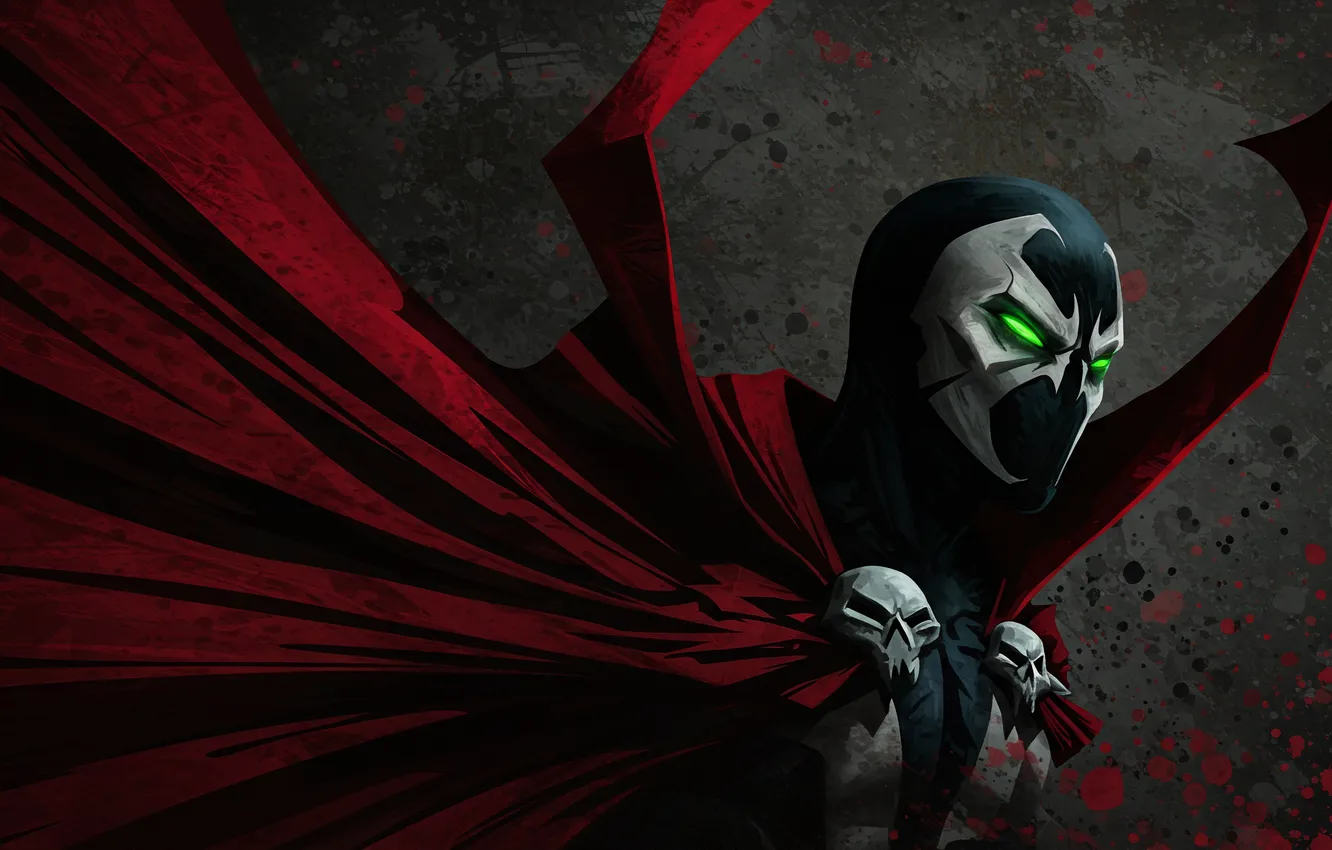 Photo wallpaper abstract, spawn, Image Comics, red cape, AI Art