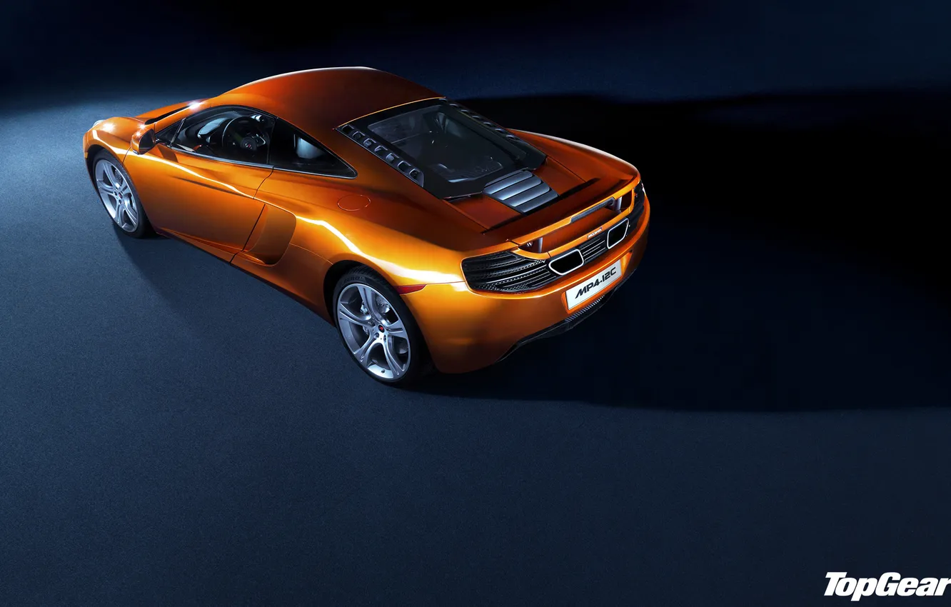 Photo wallpaper McLaren, Top Gear, supercar, twilight, rear view, MP4-12C, the best TV show, top gear