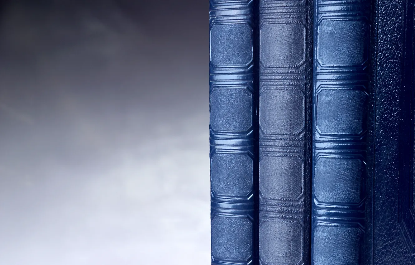 Photo wallpaper blue, books, hardback