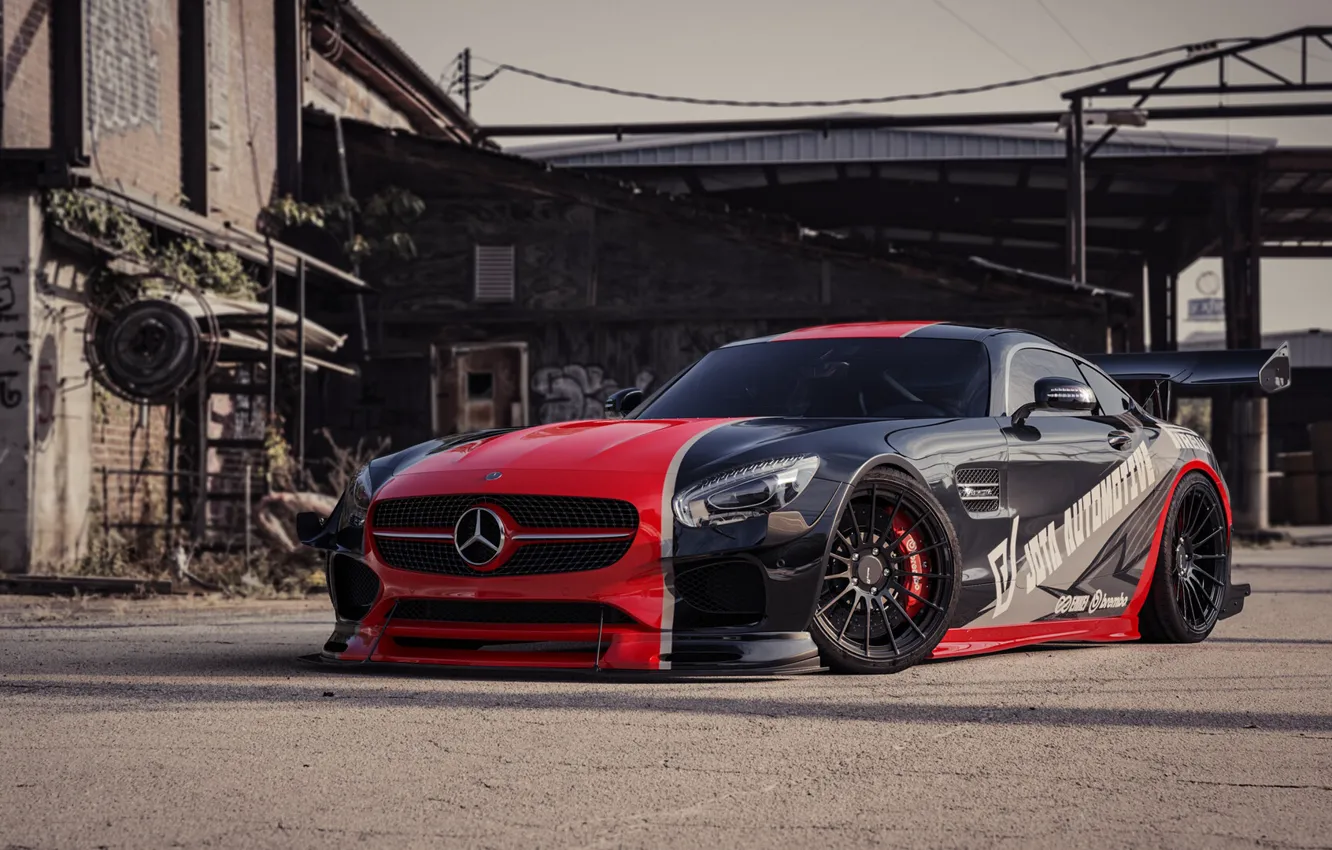 Photo wallpaper Auto, Machine, Mercedes, Car, Rendering, Sports car, Mercedes-Benz AMG GT, Transport & Vehicles