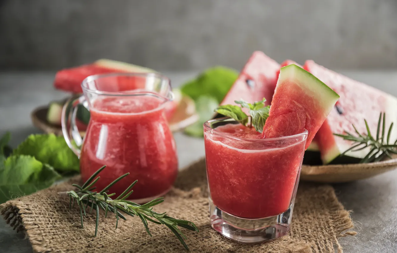 Photo wallpaper watermelon, Cocktail, berry