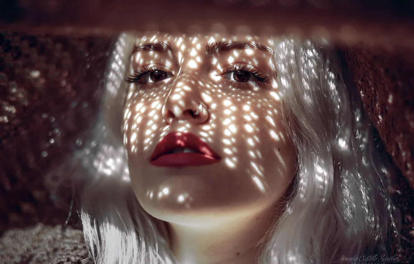 Photo wallpaper look, close-up, face, model, makeup, hairstyle, blonde, beauty