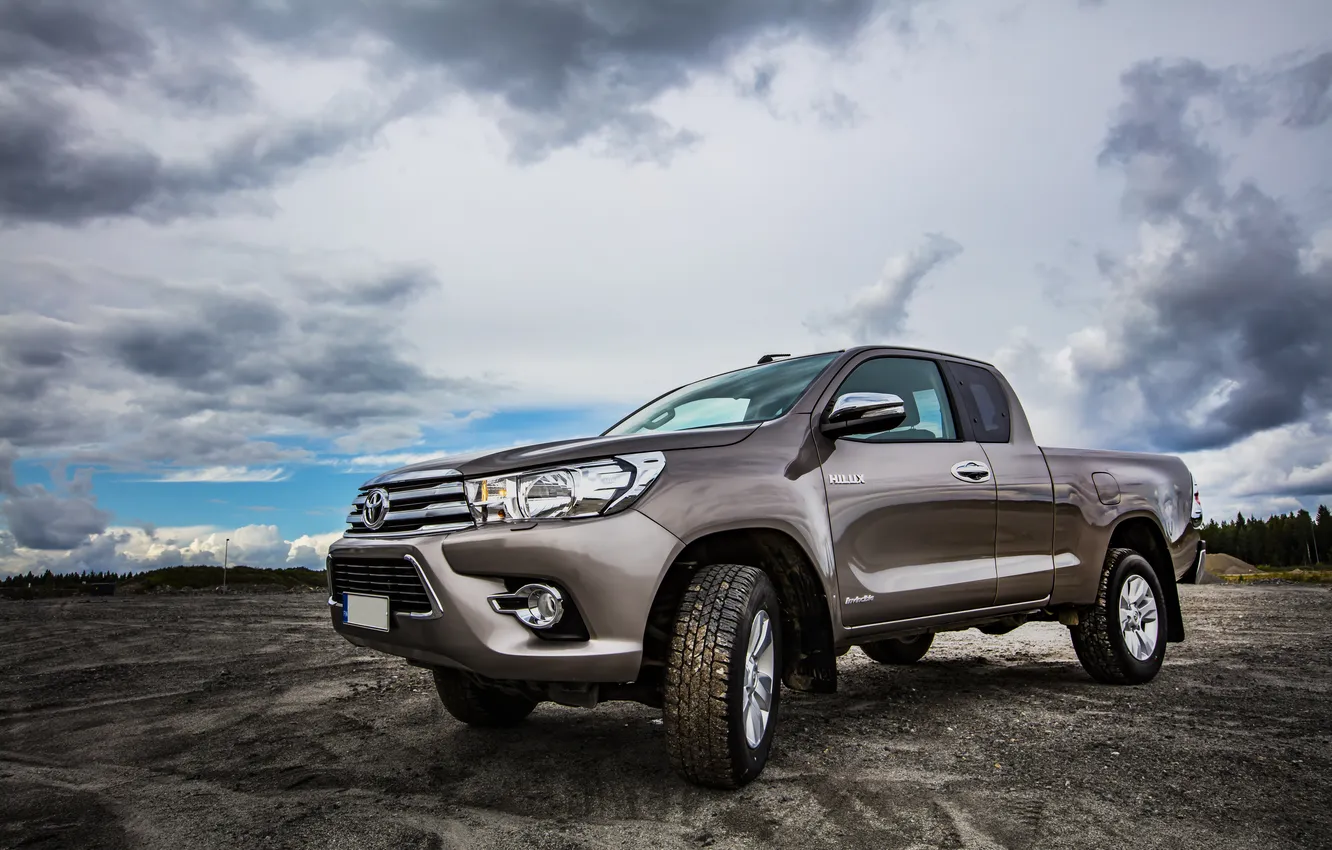 Photo wallpaper road, toyota, truck, pickup, wheel, vehicle, transport, transportation
