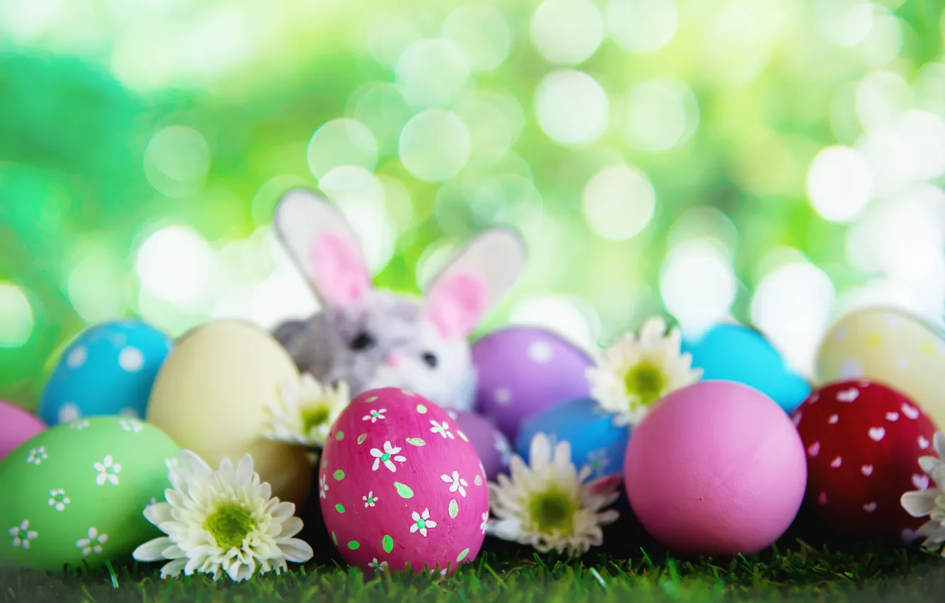 Photo wallpaper holiday, eggs, mouse, Easter, weed