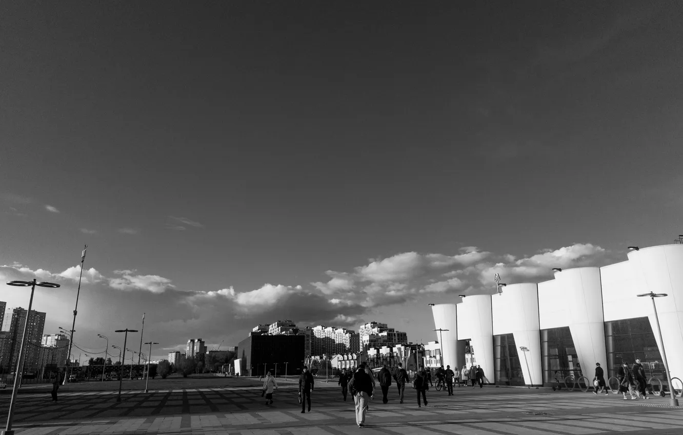 Photo wallpaper people, building, home, black and white, Russia, architecture, monochrome, monochrome