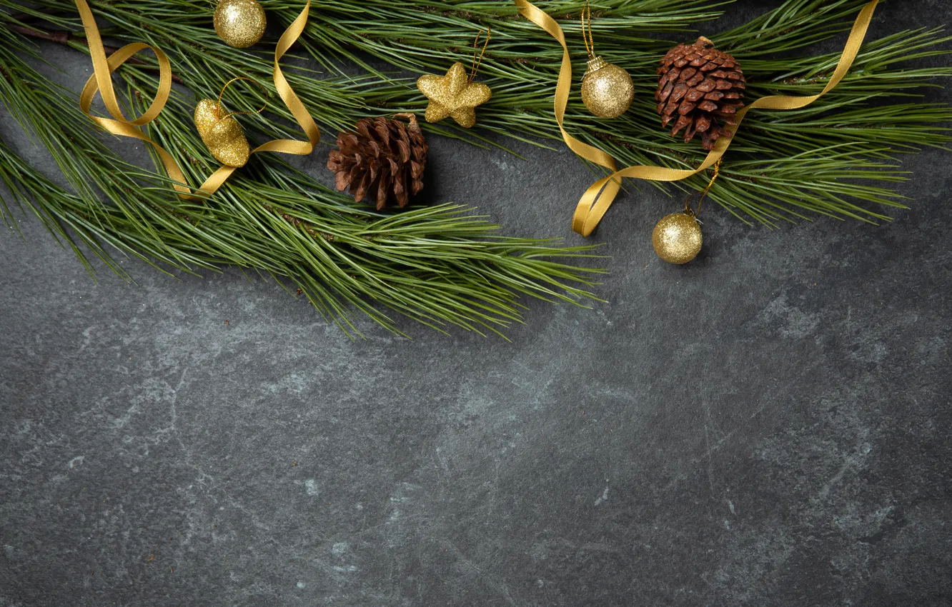 Photo wallpaper decoration, balls, new year, Christmas, Christmas, balls, wood, New Year