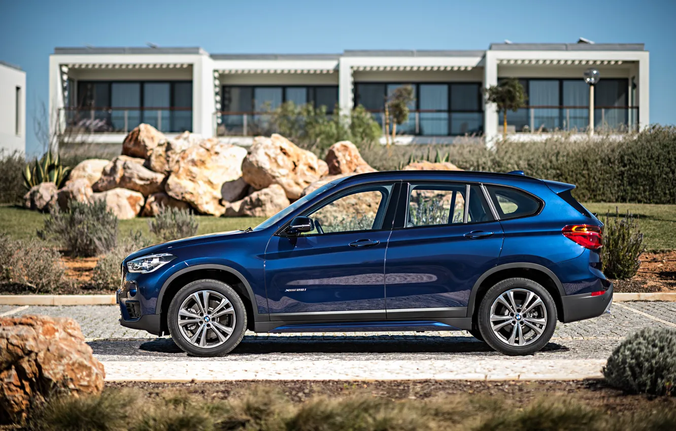 Photo wallpaper blue, stones, BMW, BMW, xDrive, SUV, Sport Line, 2015