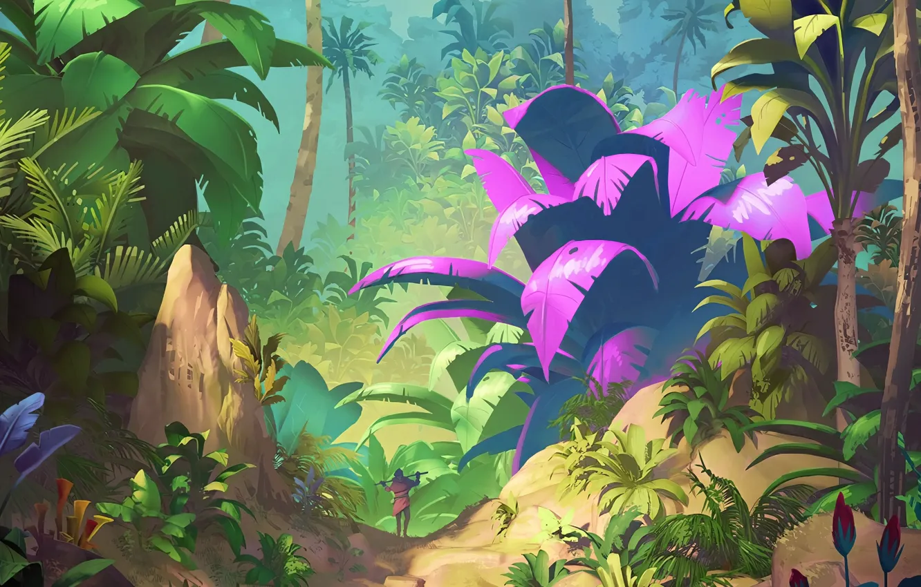 Photo wallpaper forest, background, jungle, forest, jungle, background