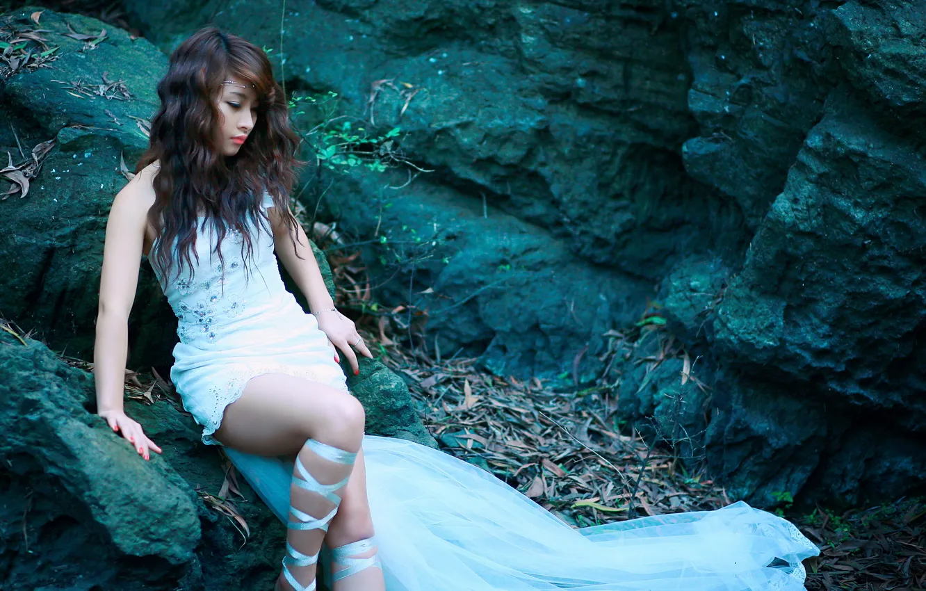 Photo wallpaper look, girl, Asian