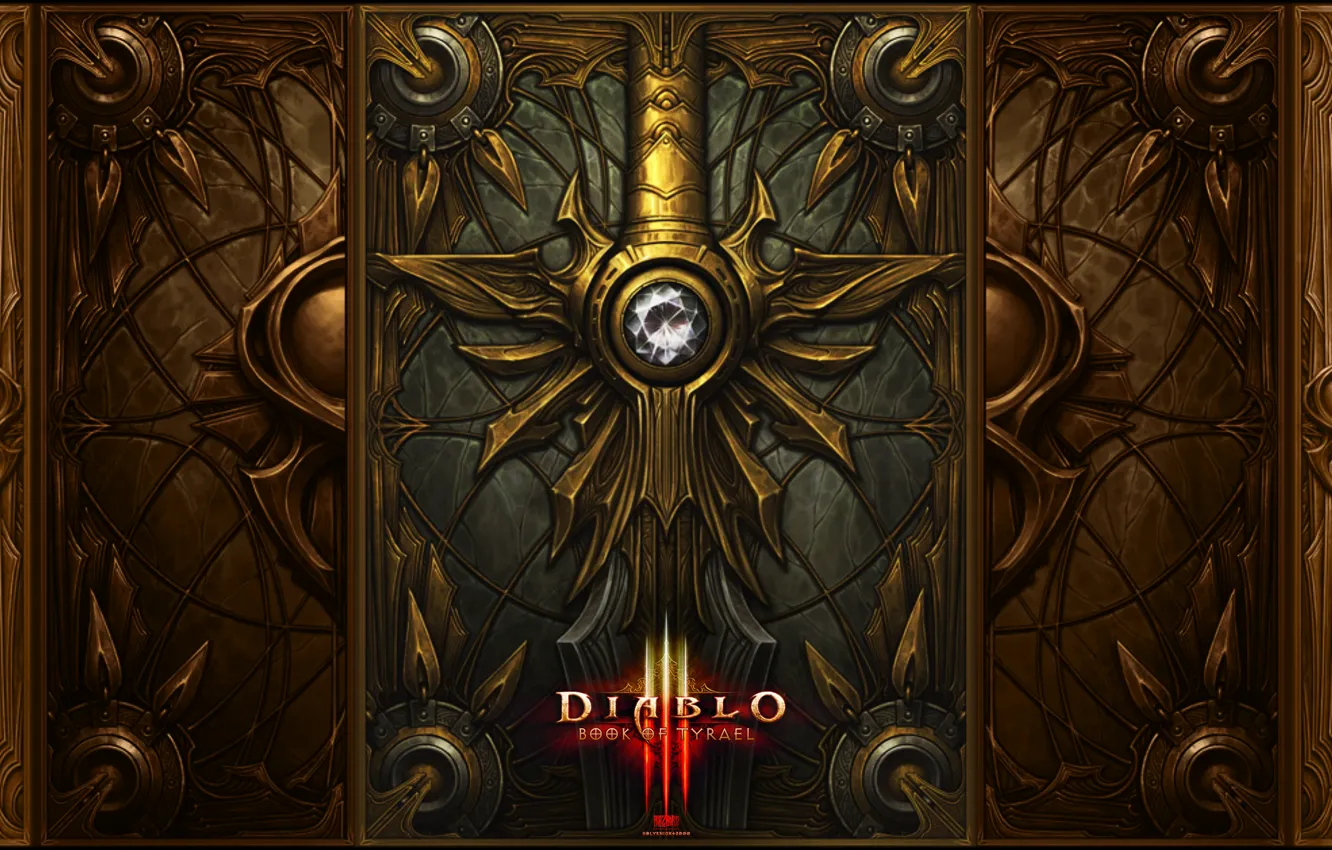 Photo wallpaper crystal, weapons, the inscription, the game, sword, art, Diablo 3