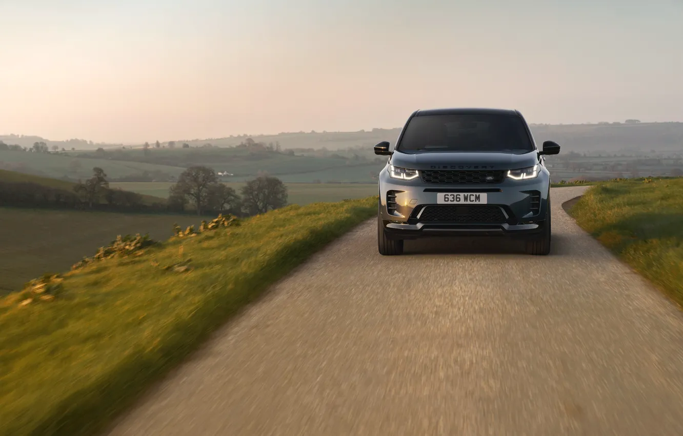Photo wallpaper road, Land Rover, front view, Land Rover Discovery Sport HSE