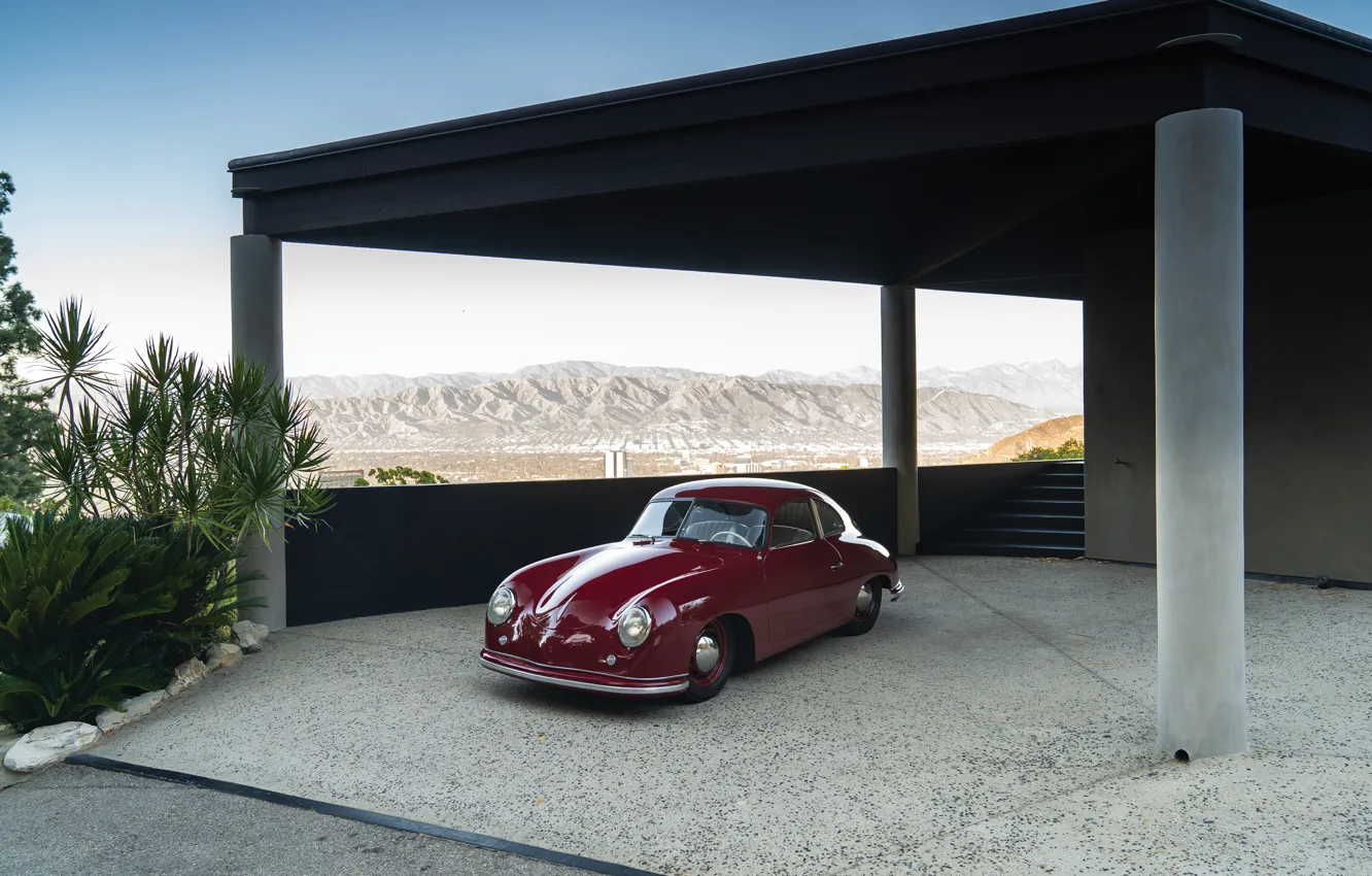 Photo wallpaper Porsche, 356, 1951, burgundy, Porsche 356 1300 Coupe