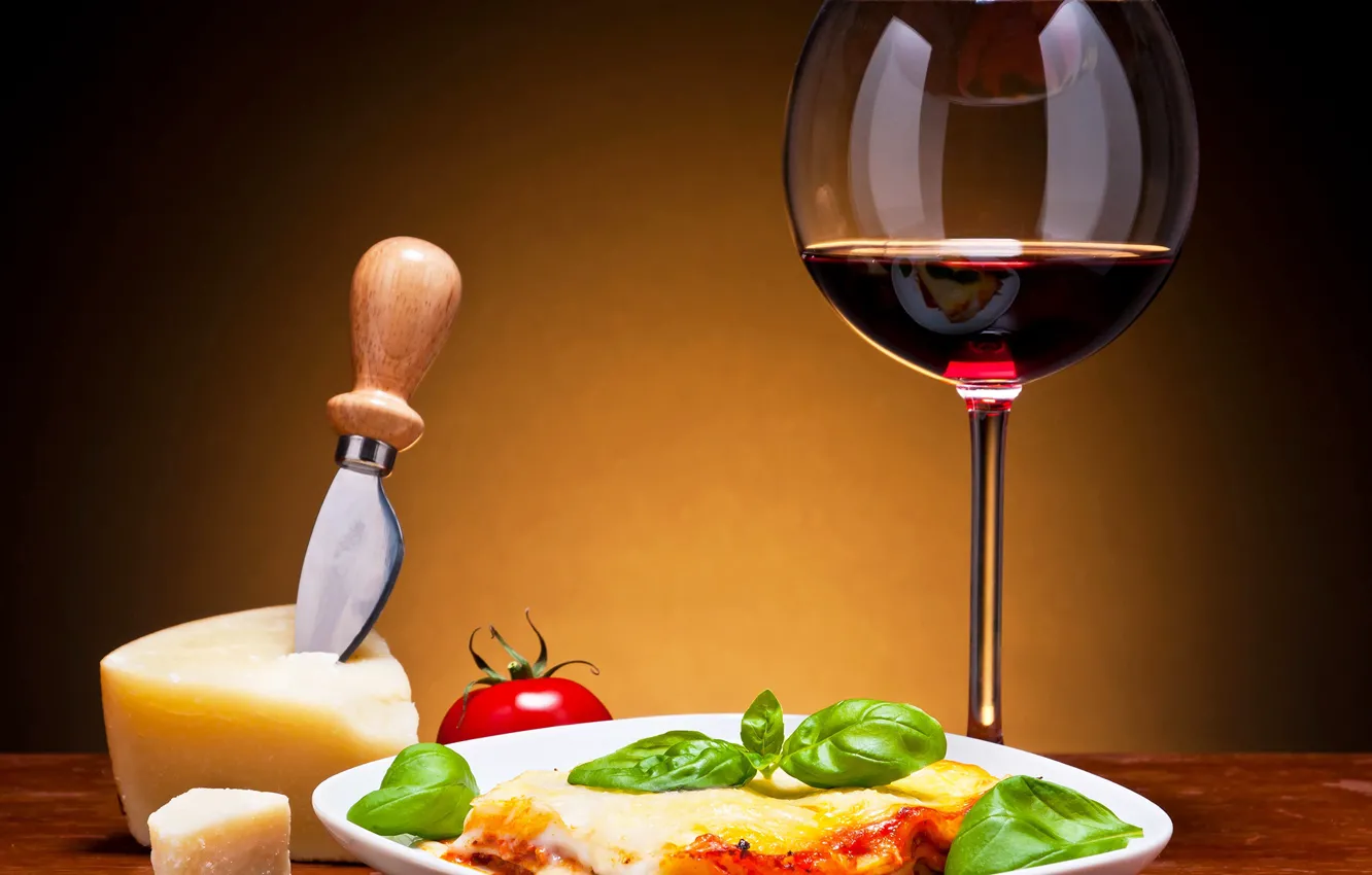 Photo wallpaper wine, glass, cheese, tomatoes