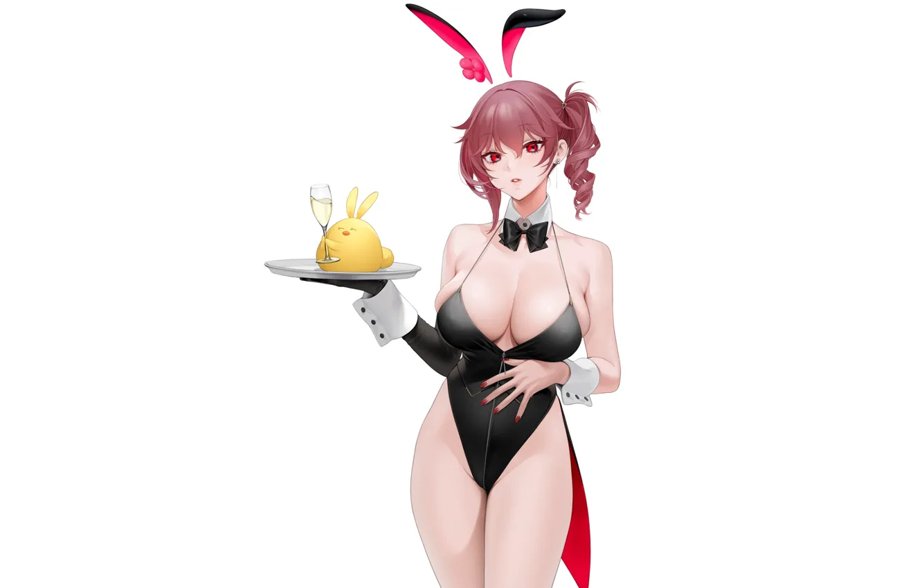 Photo wallpaper girl, sexy, boobs, anime, beer, breasts, babe, bunny