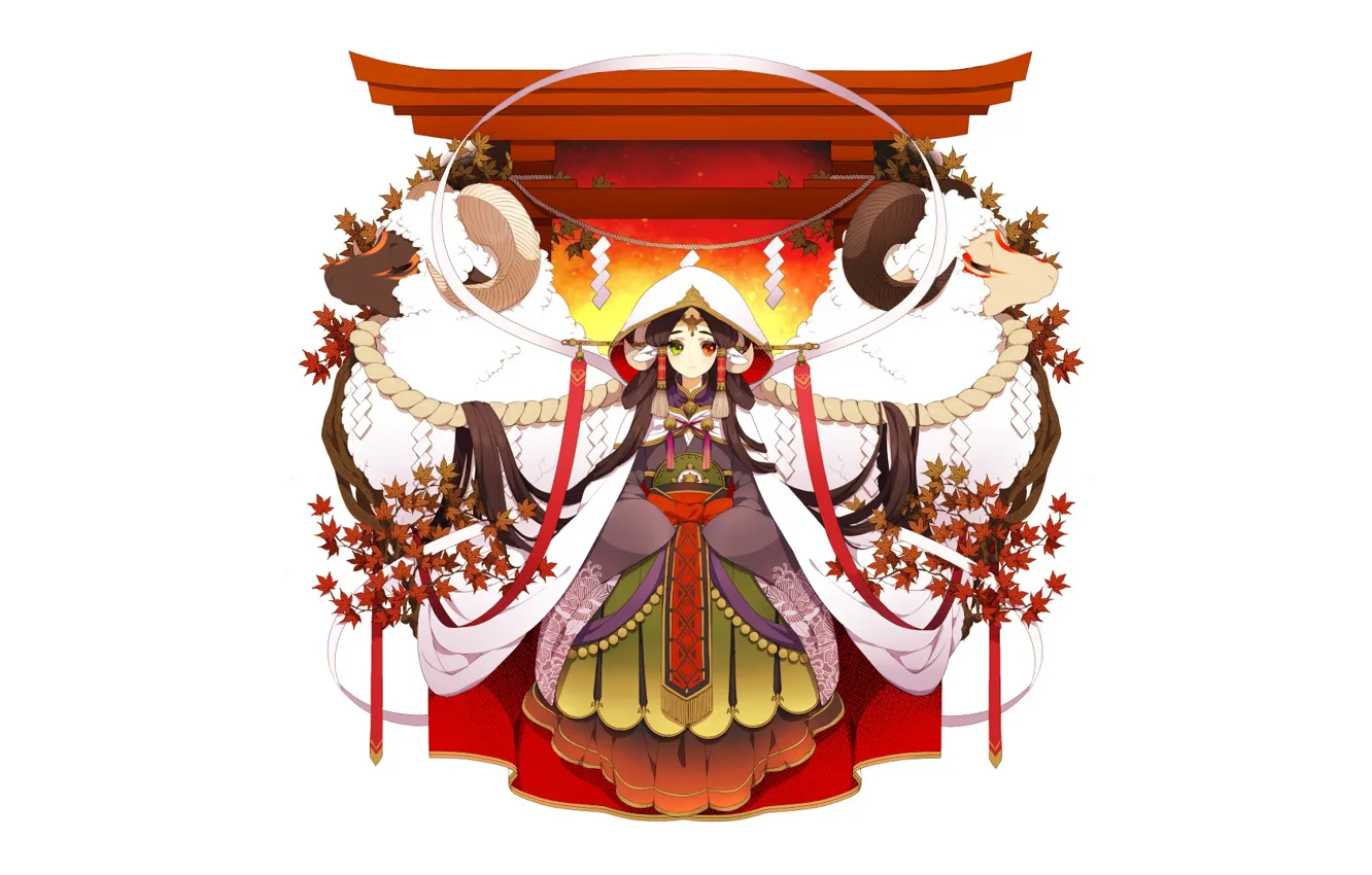 Photo wallpaper minimalism, girl, white background, RAM