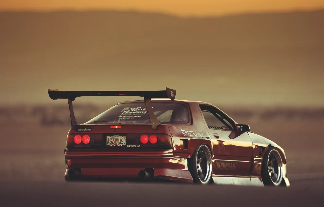 Photo wallpaper desert, rx7, Mazda, hoonigan, mazra