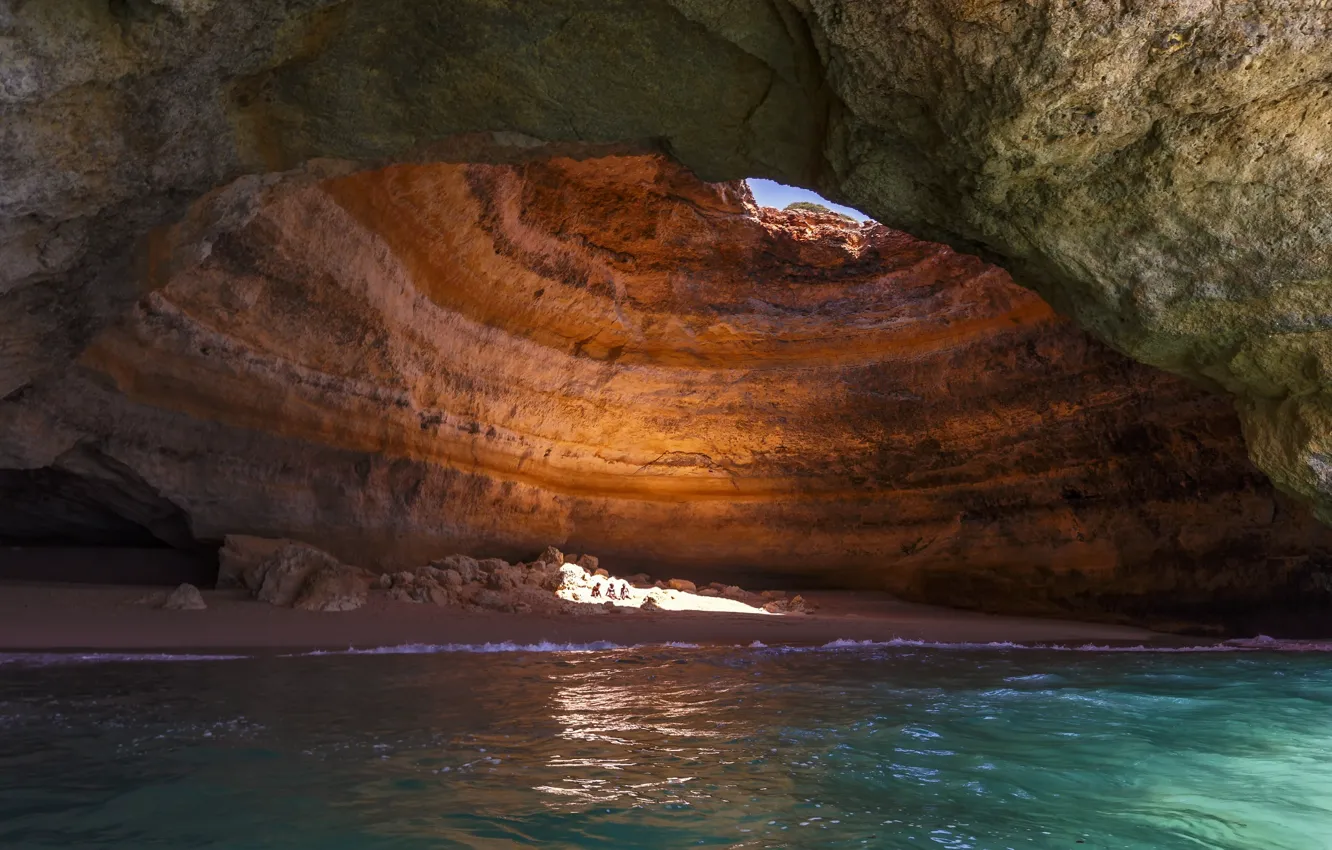Photo wallpaper beach, summer, stay, cave, the grotto, Portugal, Algarve, Praia de Benagil