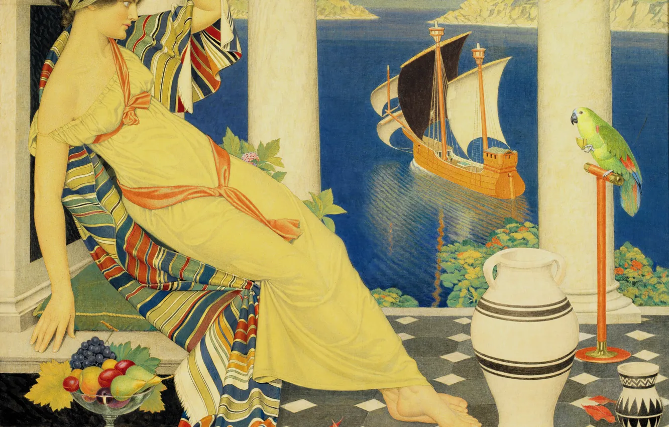 Photo wallpaper 1926, Joseph Edward Southall, Ariadne auf Naxos