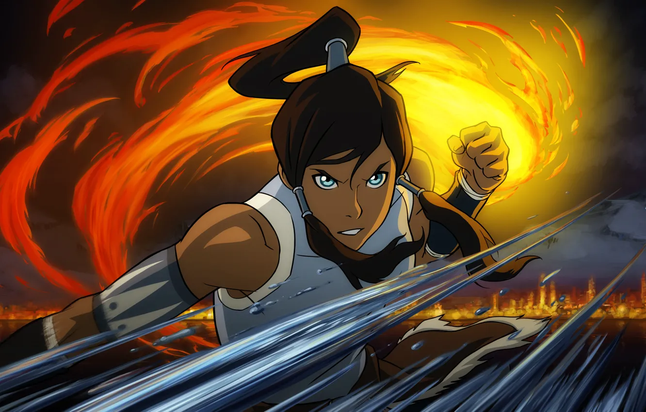 Photo wallpaper water, lights, element, magic, blow, Korra, Times, The Legend of Korra