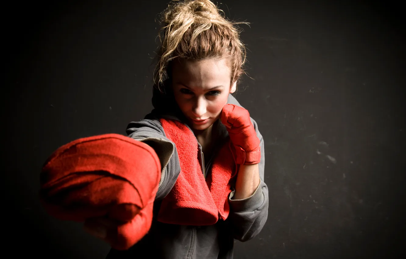 Photo wallpaper red, women, self defense
