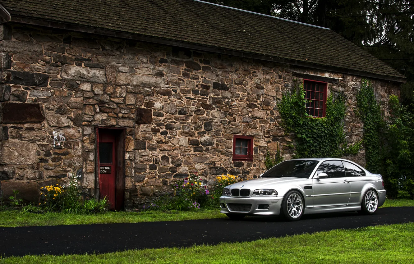 Photo wallpaper BMW, BMW, silver, E46