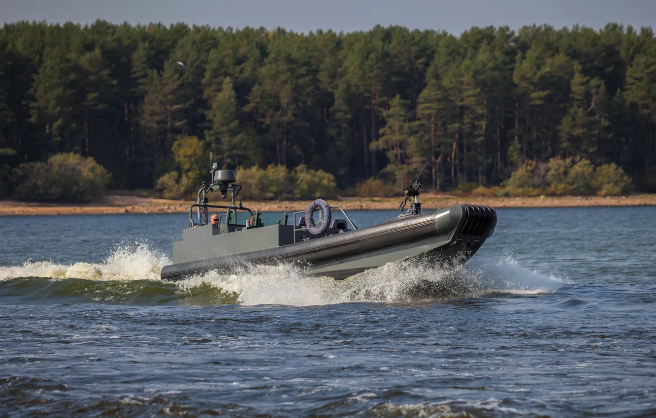 Photo wallpaper boat, combat boat, speed boat, BK-9