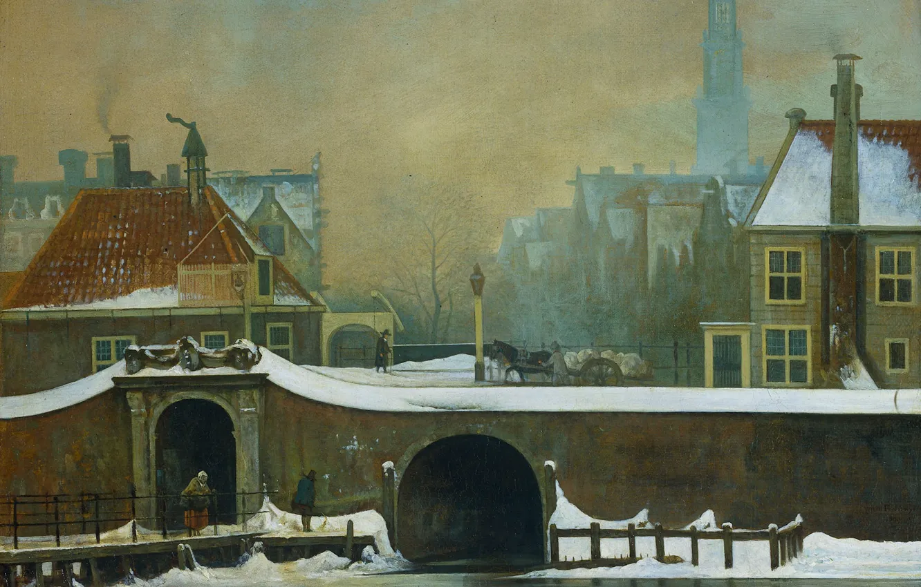 Photo wallpaper picture, the urban landscape, Wouter Johannes van Troostwijk, Raampoortje in Amsterdam