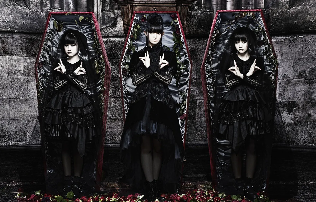Photo wallpaper heavy metal, Yui Mizuno, Babymetal, Moa Kikuchi, Japane, Suzuka Nakamoto, J-Pop