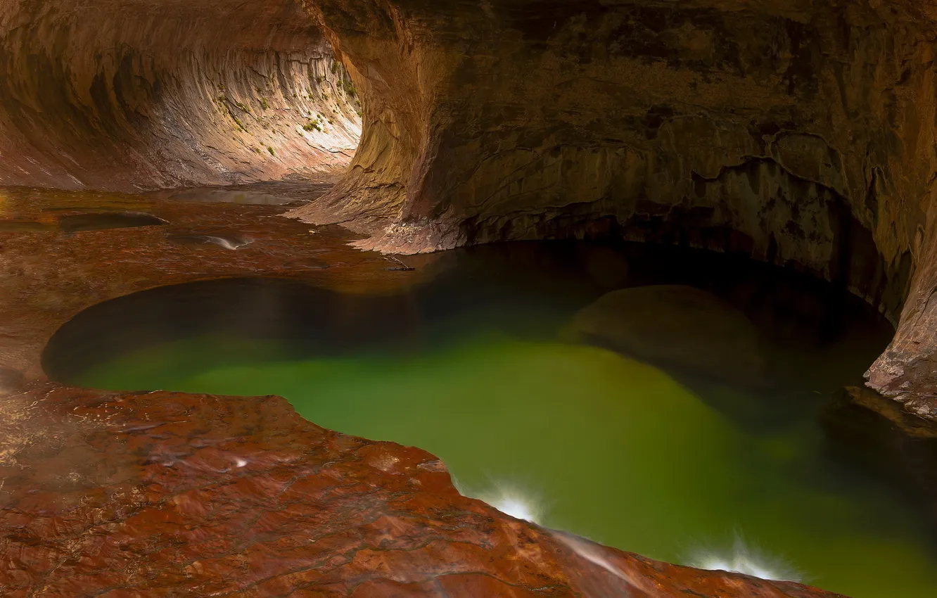 Photo wallpaper water, nature, rocks, the grotto