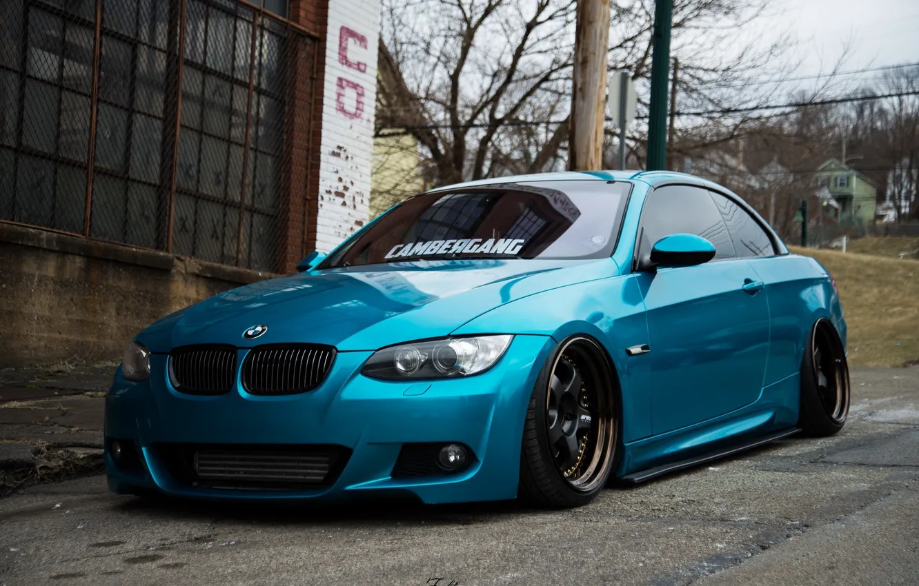 Photo wallpaper bmw, turbo, tuning, power, germany, low, e92, stance