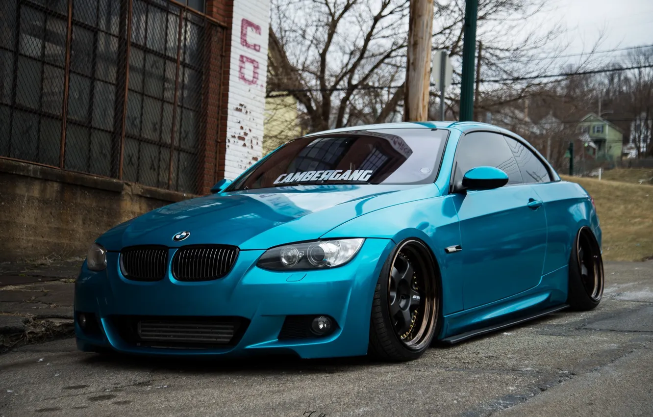 Photo wallpaper BMW, Germany, tuning, power, Turbo, low, e92, stance
