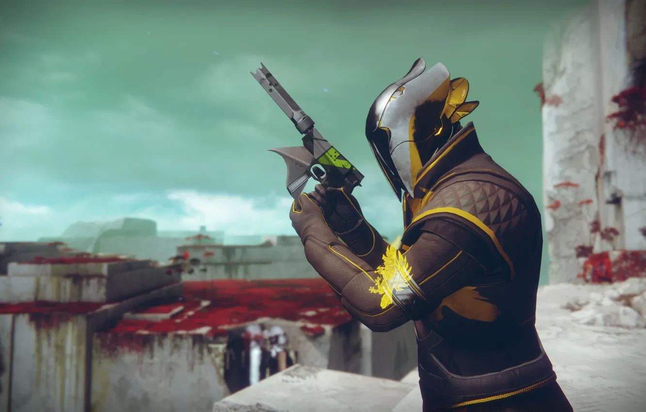 Photo wallpaper gun, pistol, game, weapon, Destiny 2, Destiny 2: The Dawnblade, Destiny 2: The Dawnblade Warlock