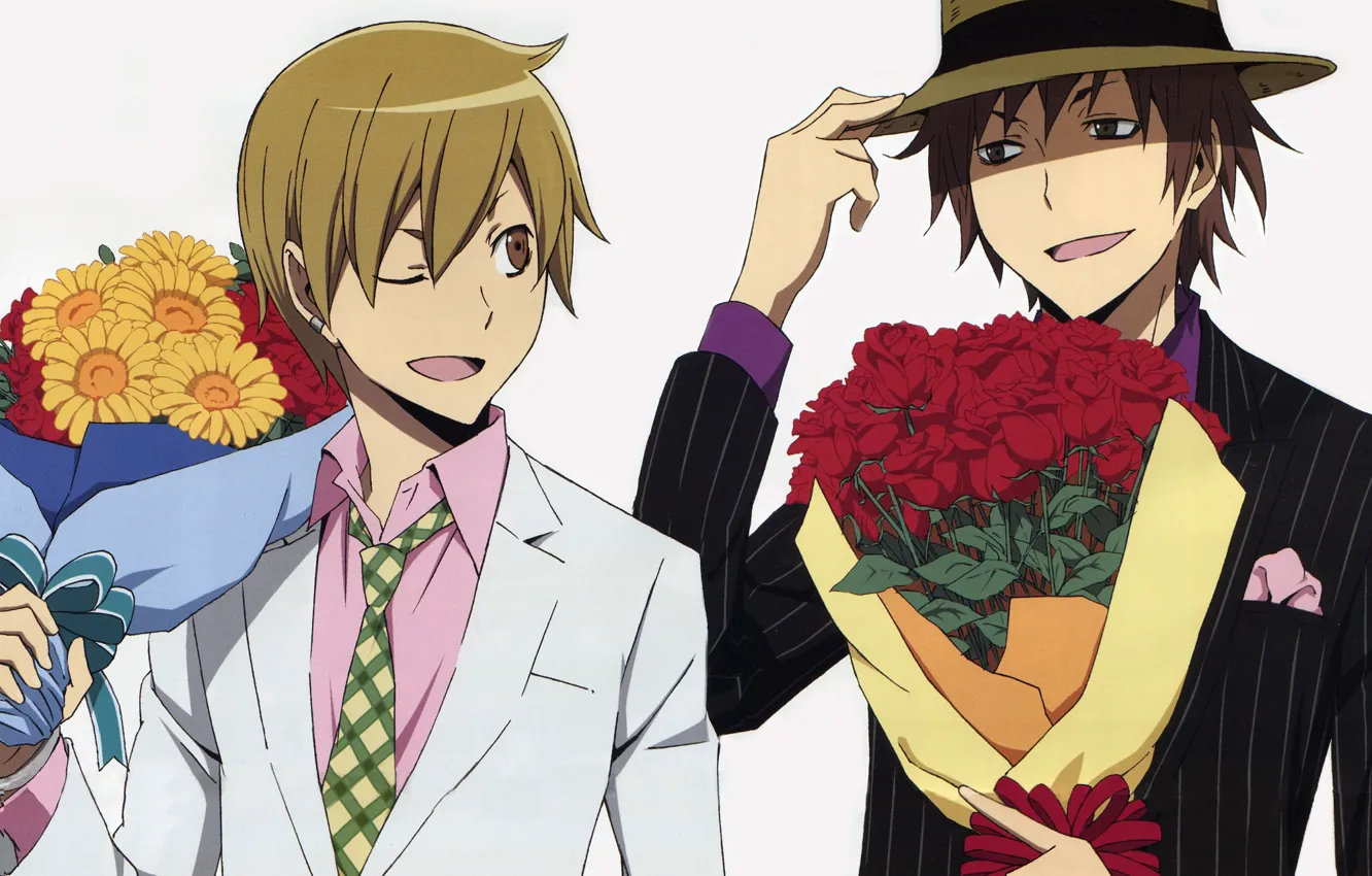 Photo wallpaper bouquet, guy, Durarara, Durarara