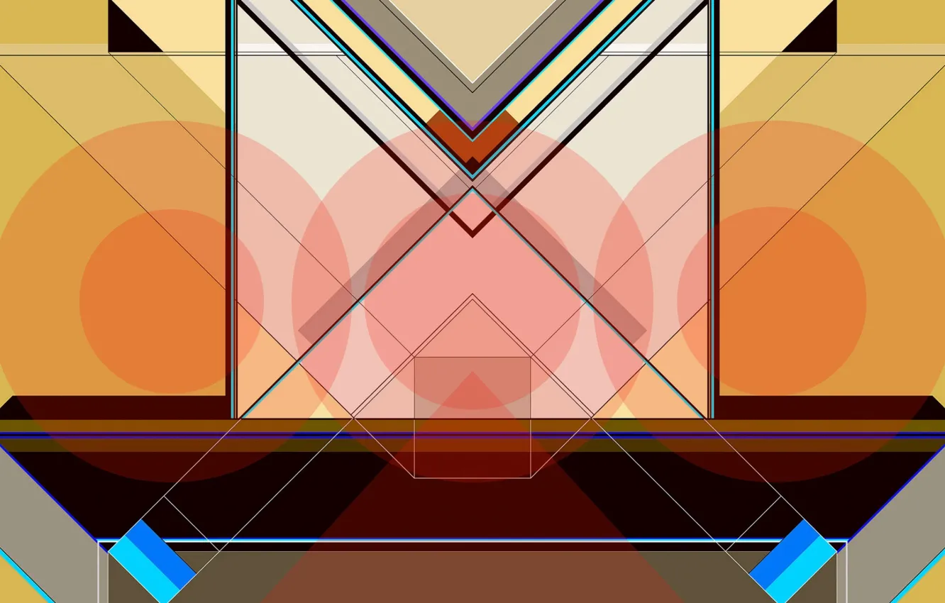 Photo wallpaper line, circles, figure