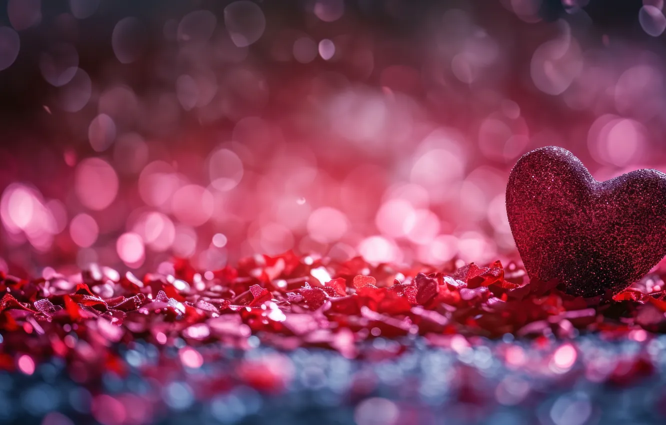 Photo wallpaper love, holiday, heart, hearts, Valentine's day, love, festive background, AI art