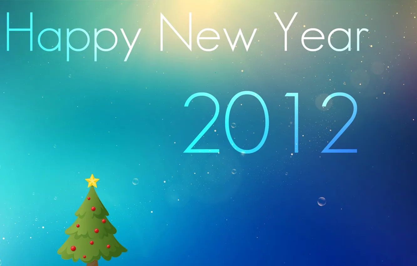 Photo wallpaper the inscription, Wallpaper, spruce, New year, 2012, happy, wallpapers, new