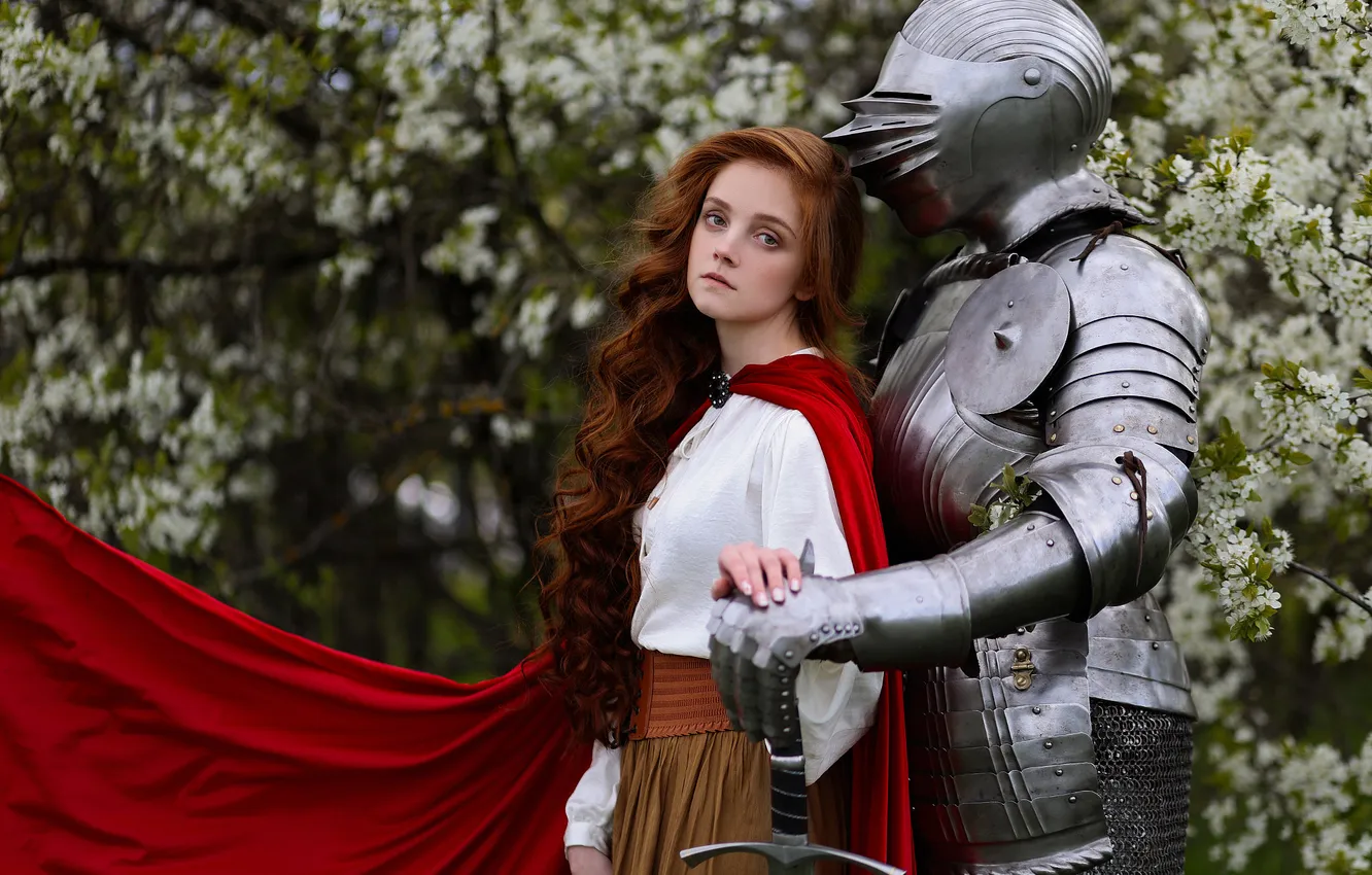 Photo wallpaper look, girl, style, hugs, knight, Princess, Albina Khusainova