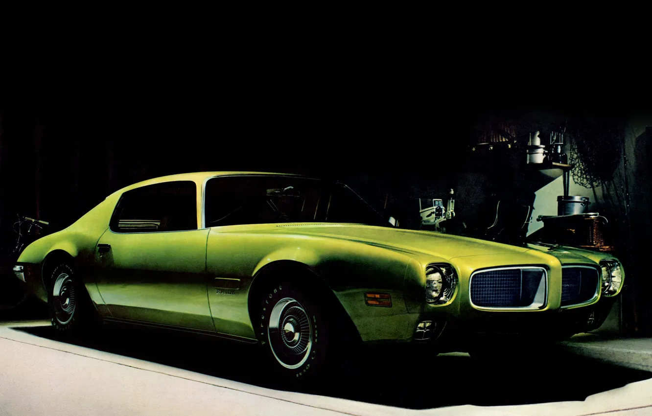 Photo wallpaper green, muscle car, Pontiac, Pontiac, Firebird