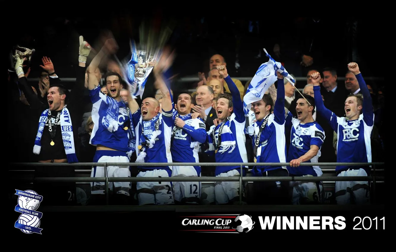 Photo wallpaper wallpaper, sport, football, England, players, Birmingham City FC, Carling Cup Winners