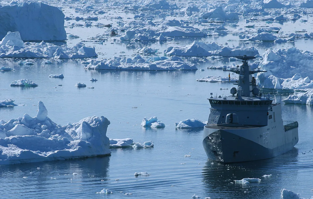 Photo wallpaper Corvette, ejnar mikkelsen, edge icebreaker, Danish Navy