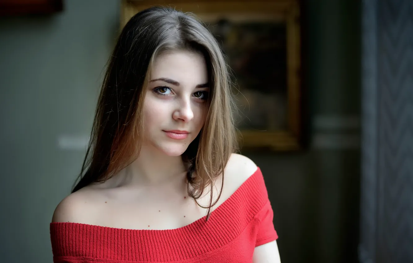 Photo wallpaper portrait, the beauty, brown-eyed, natural light, Dana