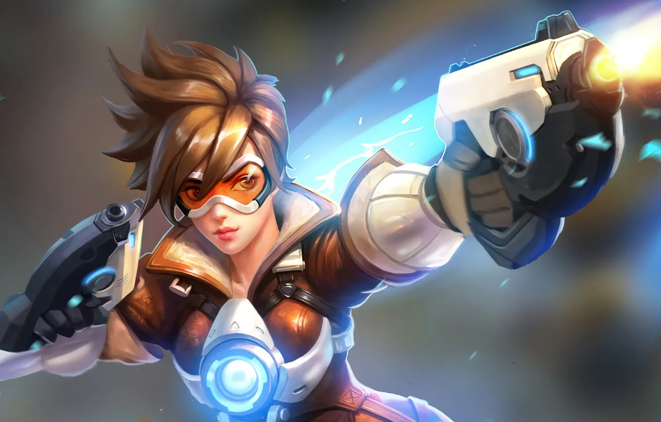 Photo wallpaper Game, Blizzard Entertainment, Overwatch, Tracer