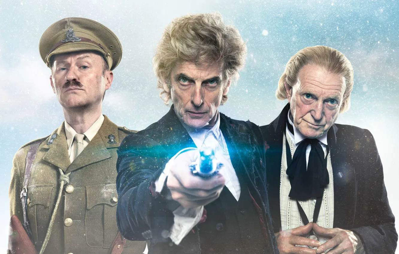 Photo wallpaper winter, snow, captain, Doctor Who, Doctor Who, Mark Gatiss, Mark Gatiss, sonic screwdriver