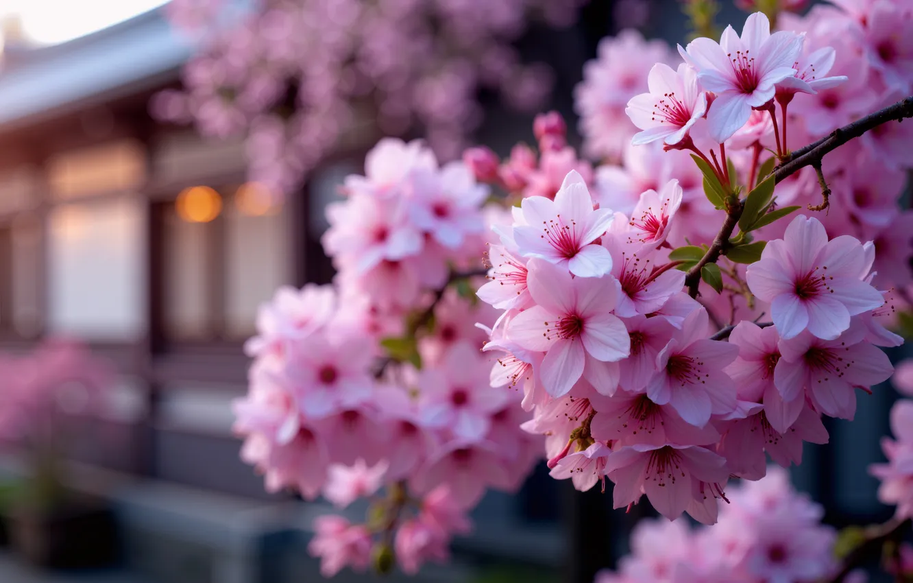 Photo wallpaper nature, pink, close up